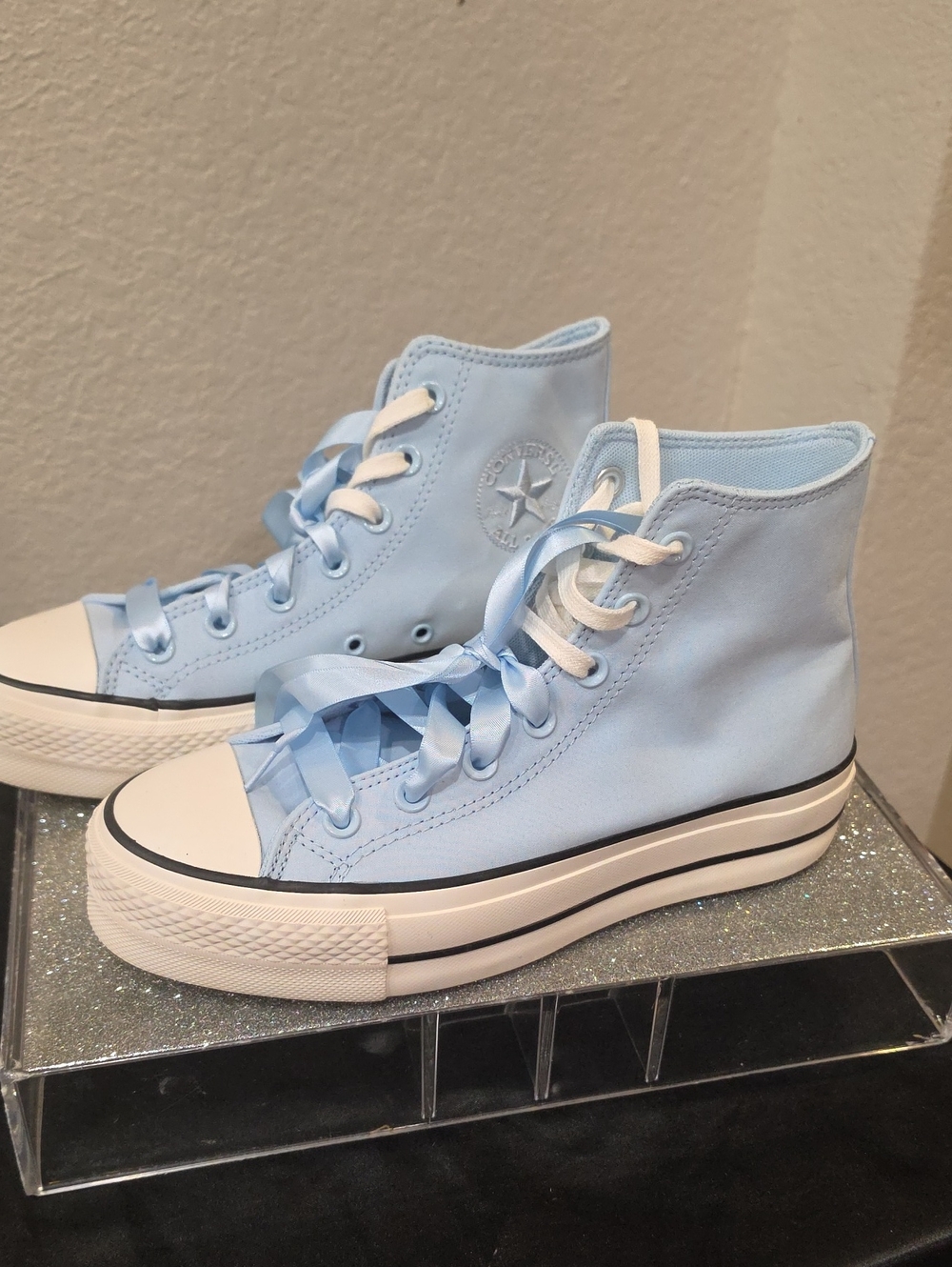 Converse Chuck Taylor All Star Lift Platform Peached Canvas Sneaker- Clear Skies - Picture 9 of 12